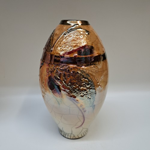 #251256 Vase Raku, Three-Times Fired $42 at Hunter Wolff Gallery